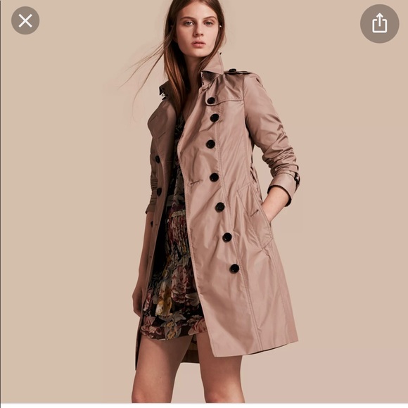 New Burberry Trench Long Coat Nude Blush 10 Jacket